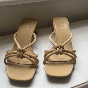 Beige Zara Heeled Sandals